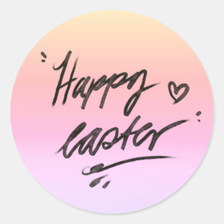 Adesivo Redondo Happy easter hand lettering