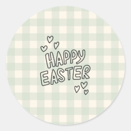 Adesivo Redondo Happy Easter Pattern