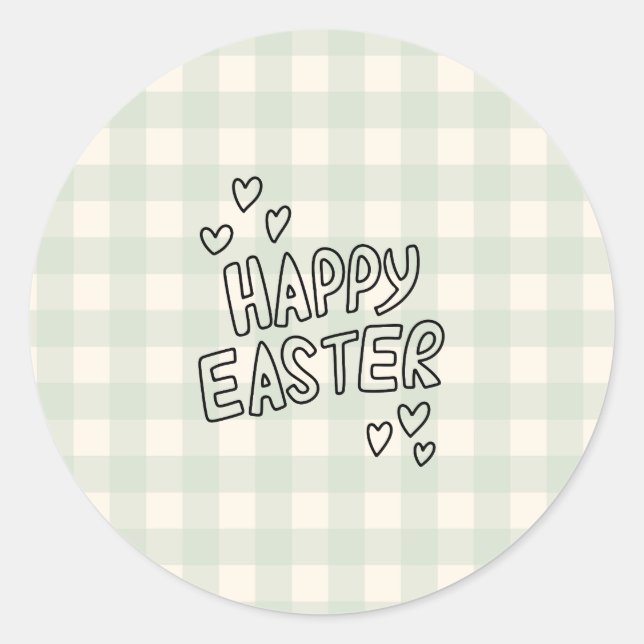 Adesivo Redondo Happy Easter Pattern (Frente)