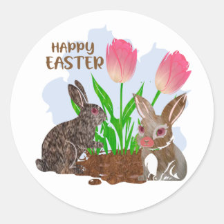 Adesivo Redondo Happy Easter sticker