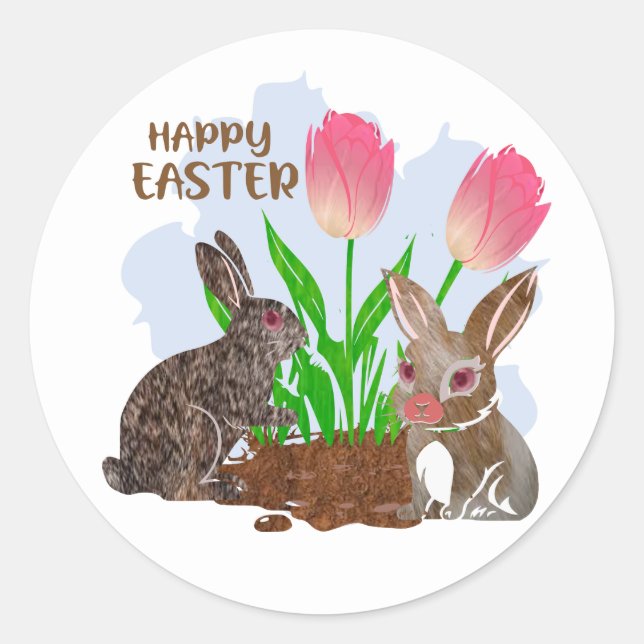 Adesivo Redondo Happy Easter sticker (Frente)