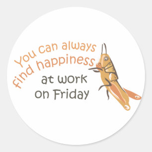 Adesivo Redondo Happy Friday Sticker