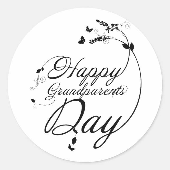 Adesivo Redondo Happy grandparents day (Frente)