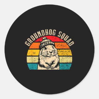 Adesivo Redondo Happy Groundhog Day 2025 Groundhog Squad Woodchuck