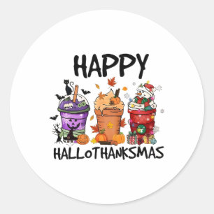 Adesivo Redondo Happy Hallothanksmas