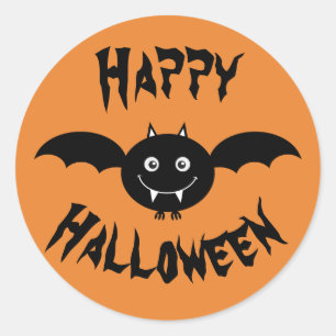 Adesivo Redondo Happy Halloween Bat