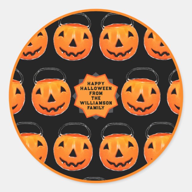 Adesivo Redondo Happy Halloween Gift Tags (Frente)