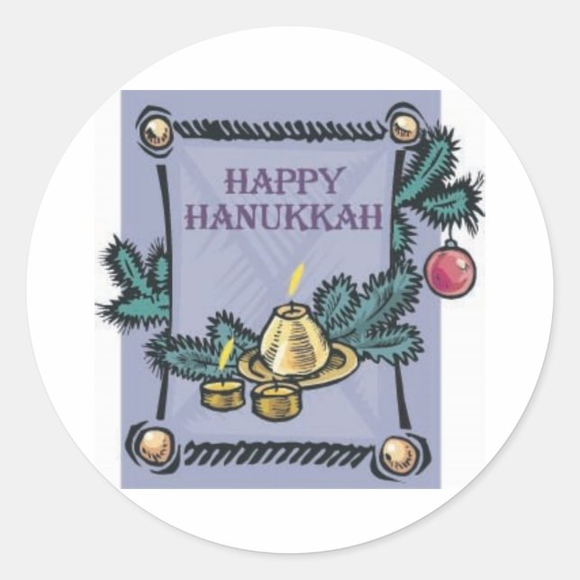 Adesivo Redondo Happy Hannakah (Frente)