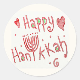 Adesivo Redondo Happy Hannukah