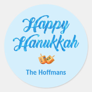 Adesivo Redondo Happy Hannukah Sticker