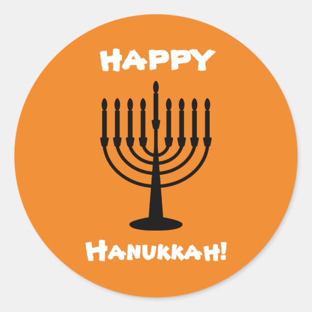 Adesivo Redondo Happy Hanukkah (Frente)