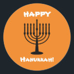 Adesivo Redondo Happy Hanukkah<br><div class="desc">Feliz adesivo de Hanukkah.</div>