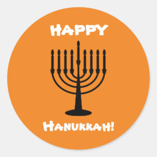 Adesivo Redondo Happy Hanukkah
