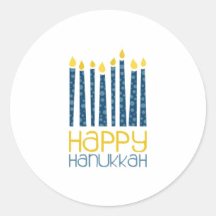 Adesivo Redondo Happy Hanukkah