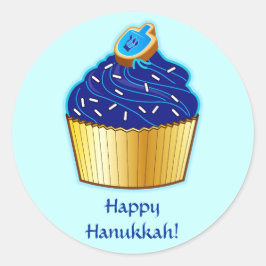 Adesivo Redondo Happy Hanukkah: Cupcake com Cookie