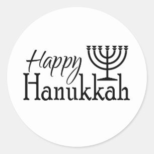 Adesivo Redondo Happy Hanukkah Sticker