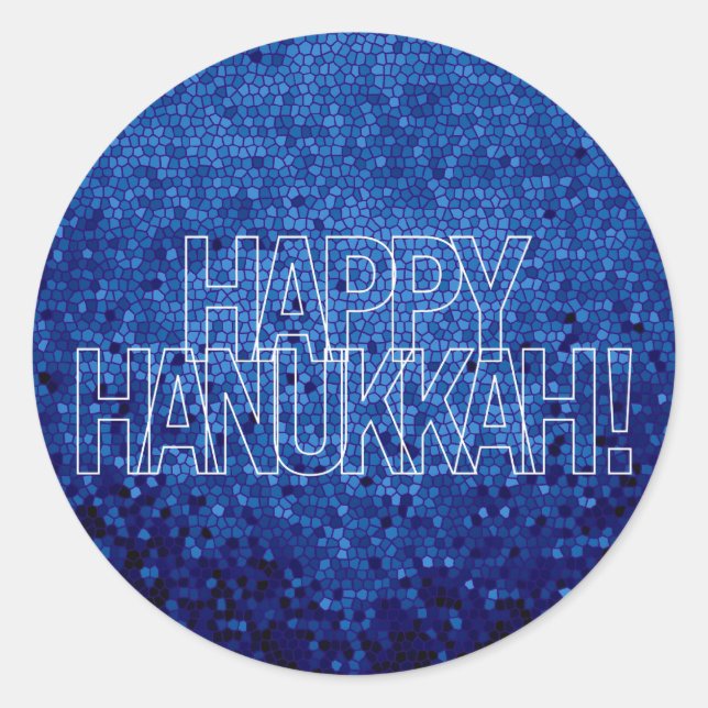 Adesivo Redondo Happy Hanukkah Sticker (Frente)