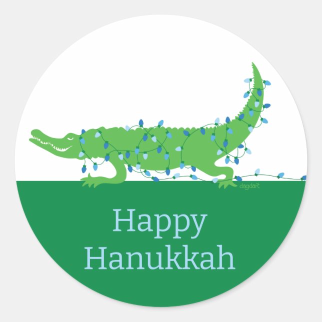 Adesivo Redondo Happy Hanukkah Sticker (Frente)