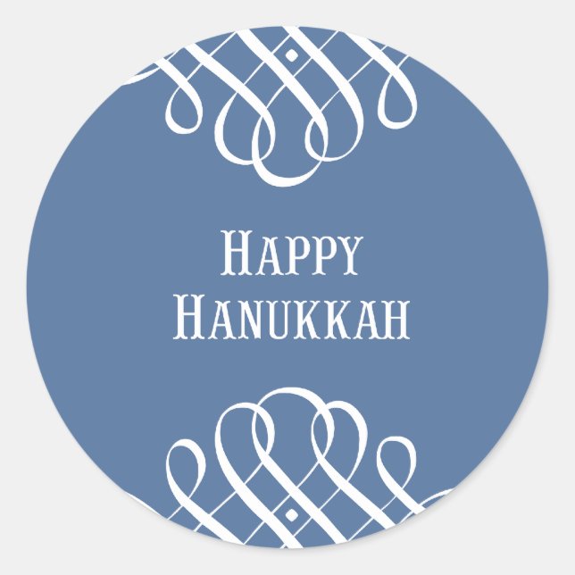 Adesivo Redondo Happy Hanukkah Stickers (Frente)