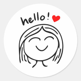 Adesivo Redondo Happy Hello