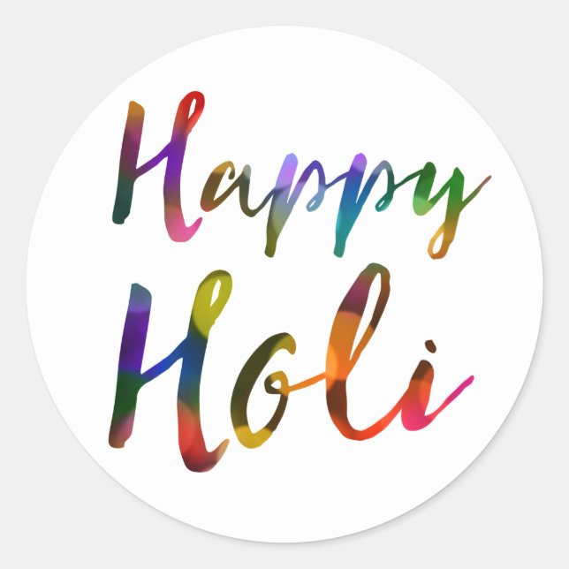 Adesivo Redondo Happy Holi Bokeh Lights (Frente)