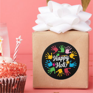 Adesivo Redondo Happy Holi Hands Hindu Holi Festival Gifts