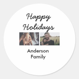 Adesivo Redondo Happy holidays father son Christmas photo family n