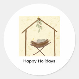 Adesivo Redondo Happy Holidays Sticker