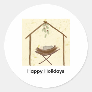 Adesivo Redondo Happy Holidays Sticker