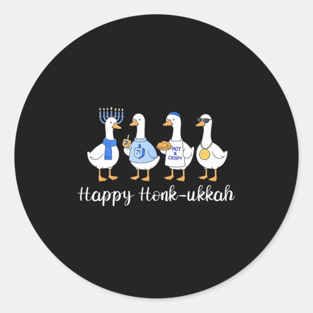 Adesivo Redondo Happy Honkukkah Hanukkah Funny Chanukah Jewish Fes (Frente)