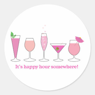 Adesivo Redondo happy hour