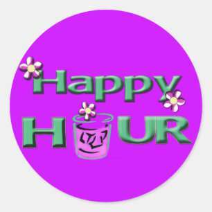 Adesivo Redondo happy hour