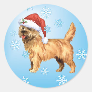 Adesivo Redondo Happy Howlidays Cairn Terrier
