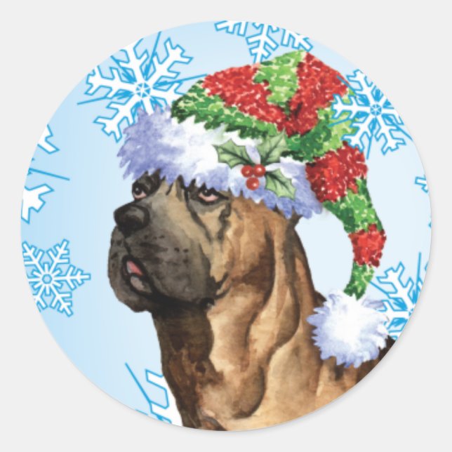Adesivo Redondo Happy Howlidays Cane Corso (Frente)