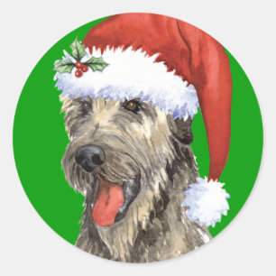 Adesivo Redondo Happy Howlidays Irish Wolfhound
