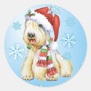 Adesivo Redondo Happy Howlidays Sealyham Terrier