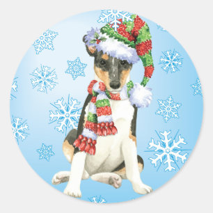 Adesivo Redondo Happy Howlidays Smooth Collie
