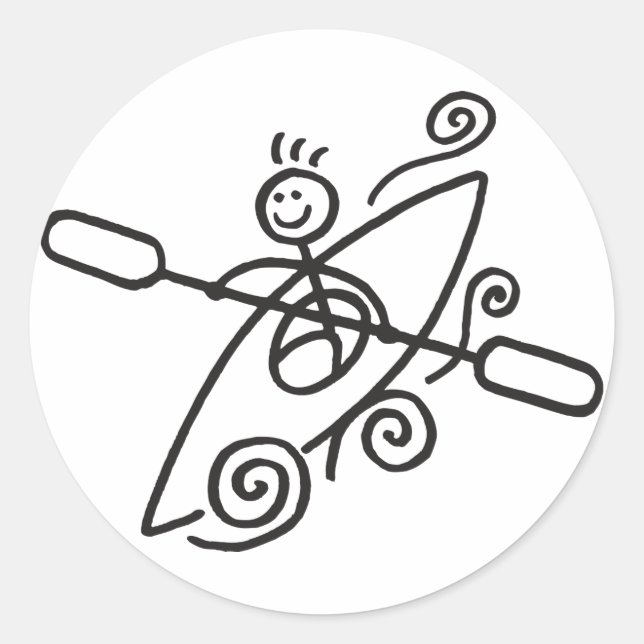 Adesivo Redondo Happy Kayak Sticker (Frente)