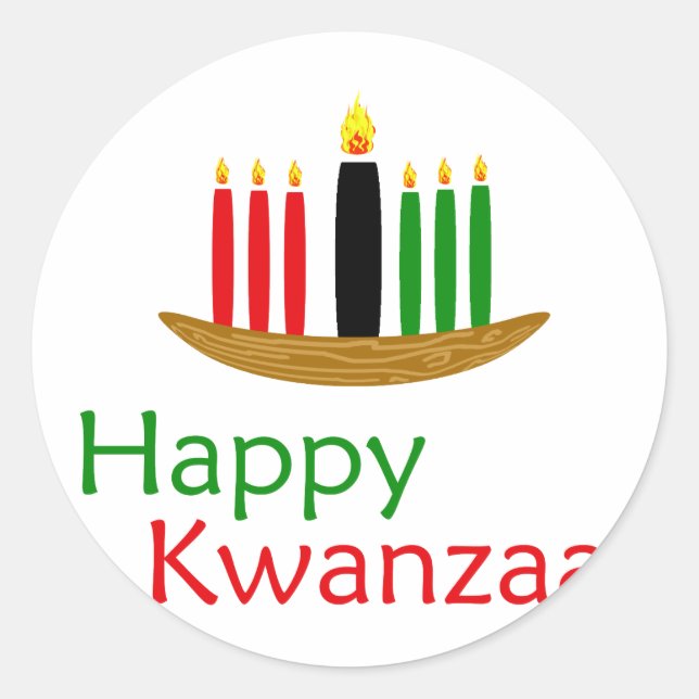 Adesivo Redondo Happy Kwanzaa (Frente)