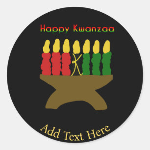 Adesivo Redondo Happy Kwanzaa Kinara