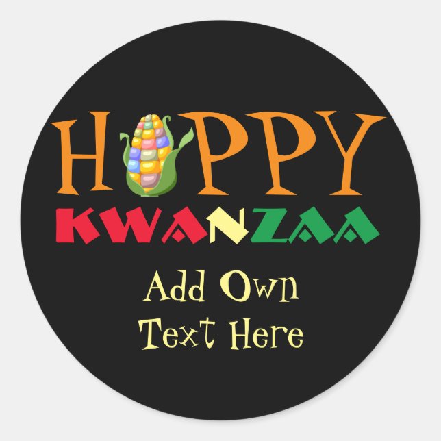 Adesivo Redondo Happy Kwanzaa Stickers 4 favorece presentes person (Frente)