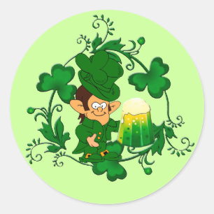 Adesivo Redondo Happy Leprechaun Stickers