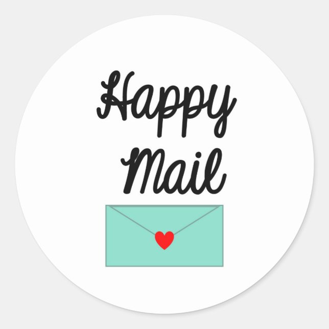 Adesivo Redondo Happy Mail Sticker - design de envelope! (Frente)