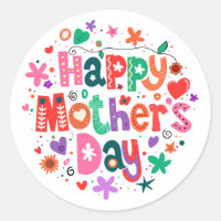 Happy Mother’s Day Colorful Floral Lettering