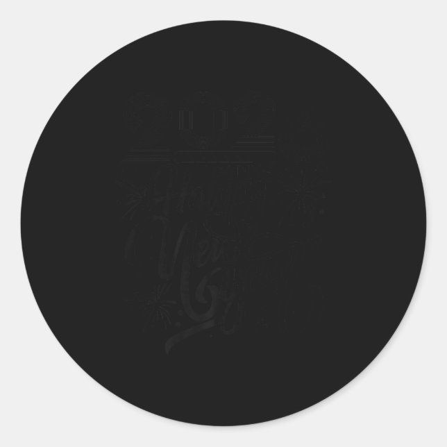 Adesivo Redondo Happy New Year 2026 Loading Fireworks Party Premiu (Frente)