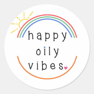 Adesivo Redondo Happy Oily Vibes Sticker