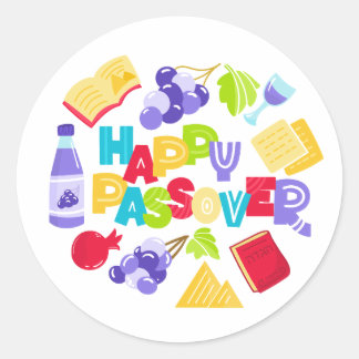 Adesivo Redondo Happy Passover Sticker