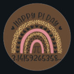 Adesivo Redondo Happy Pi Day Math Teacher Mathematic Leopard<br><div class="desc">Happy Pi Day Math Teacher Mathematic Leopard Rainbow Gift. Perfect gift for your dad,  mom,  papa,  men,  women,  friend and family members on Thanksgiving Day,  Christmas Day,  Mothers Day,  Fathers Day,  4th of July,  1776 Independent day,  Veterans Day,  Halloween Day,  Patrick's Day</div>