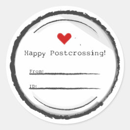 Adesivo Redondo Happy Postcrossing postcard stickers