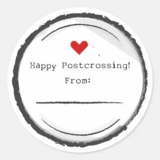 Adesivo Redondo Happy Postcrossing postcard stickers
